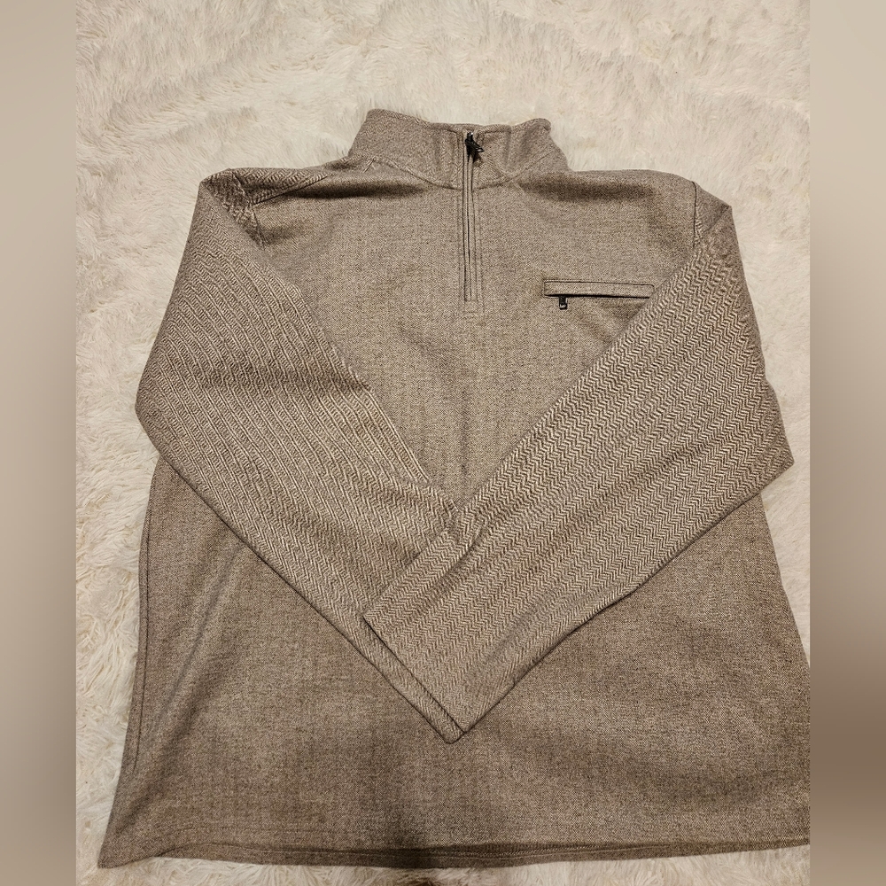 DKNY Men's Beige Zip-Up Sweater